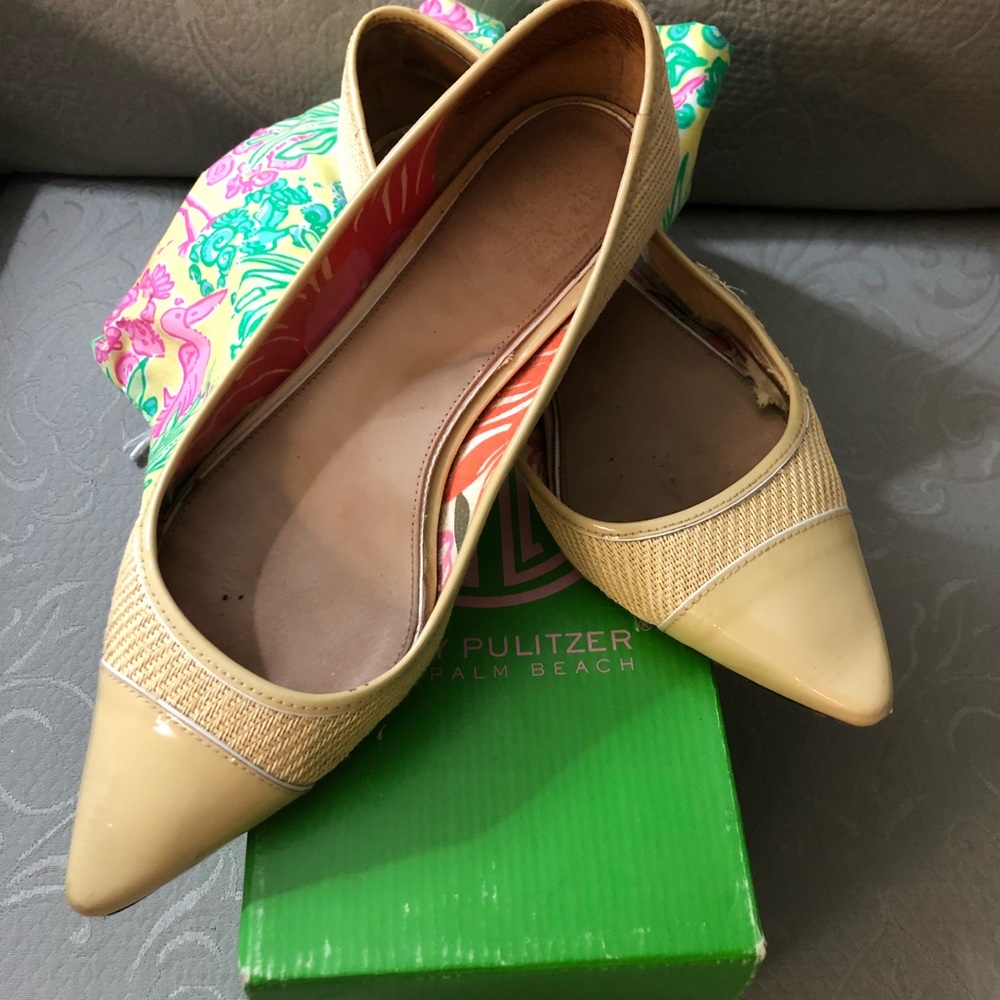 Lilly Pulitzer wicker/patent leather Flats
